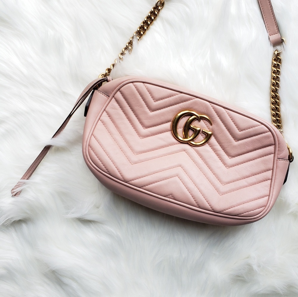 Gucci Marmont Small Pink Blush Crossbody Bag - Picture 1 of 8